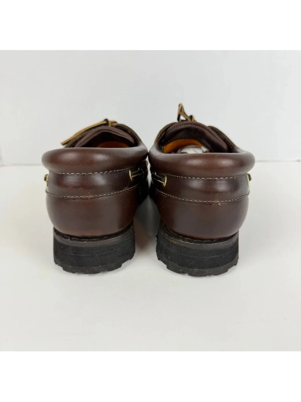Timberland Authentics 3-Eye Lug Handsewn Men Boat Shoe Size 8W Brown